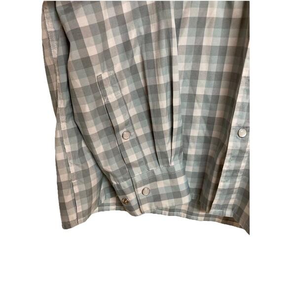 Men's Howler Brothers Long Sleeve Shirt Vented Pearl Snap Blue Gray Checks Sz Sm - Picture 5 of 8